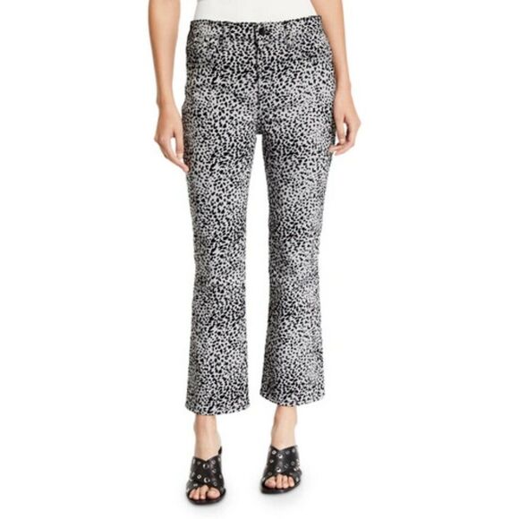 Rag & Bone jeans gray Cheetah Hana High rise flare cropped - Picture 1 of 5